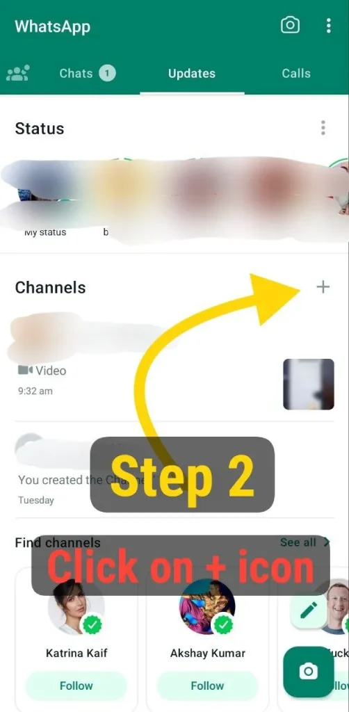 create button to create whatsapp channel